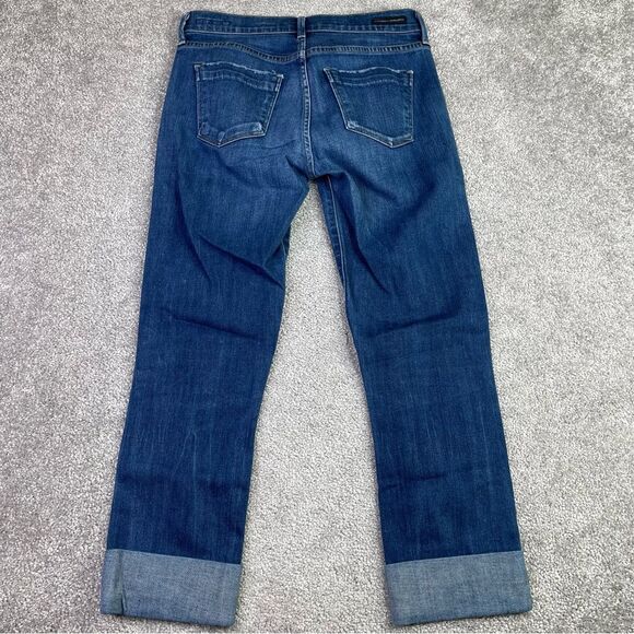 Citizens of Humanity Dani Jeans Women's 25 Blue Cropped Straight Low Rise Dark - Picture 3 of 14